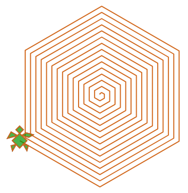 Turtle spirale esagonale