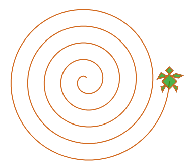 Turtle spirale archimedea antioraria