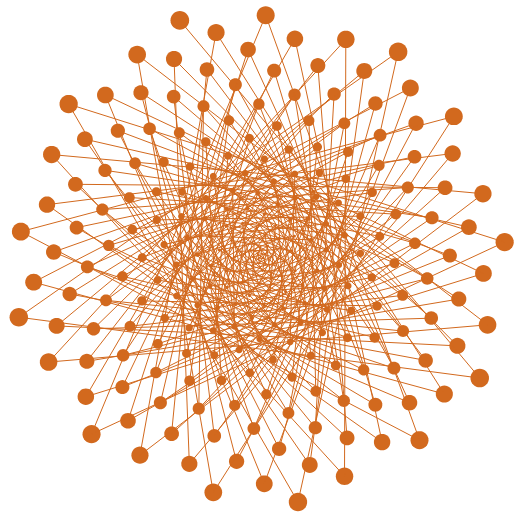 Spirale aurea poligonale con punti sui vertici