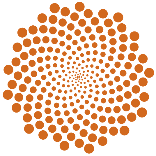 Spirale aurea poligonale con punti nei vertici