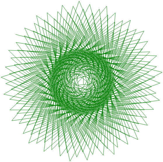 Turtle spirale con angolo aureo