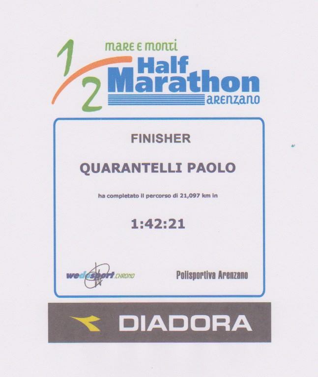 Paolo Quarantelli premiazione medaglia gara Gau fidal running