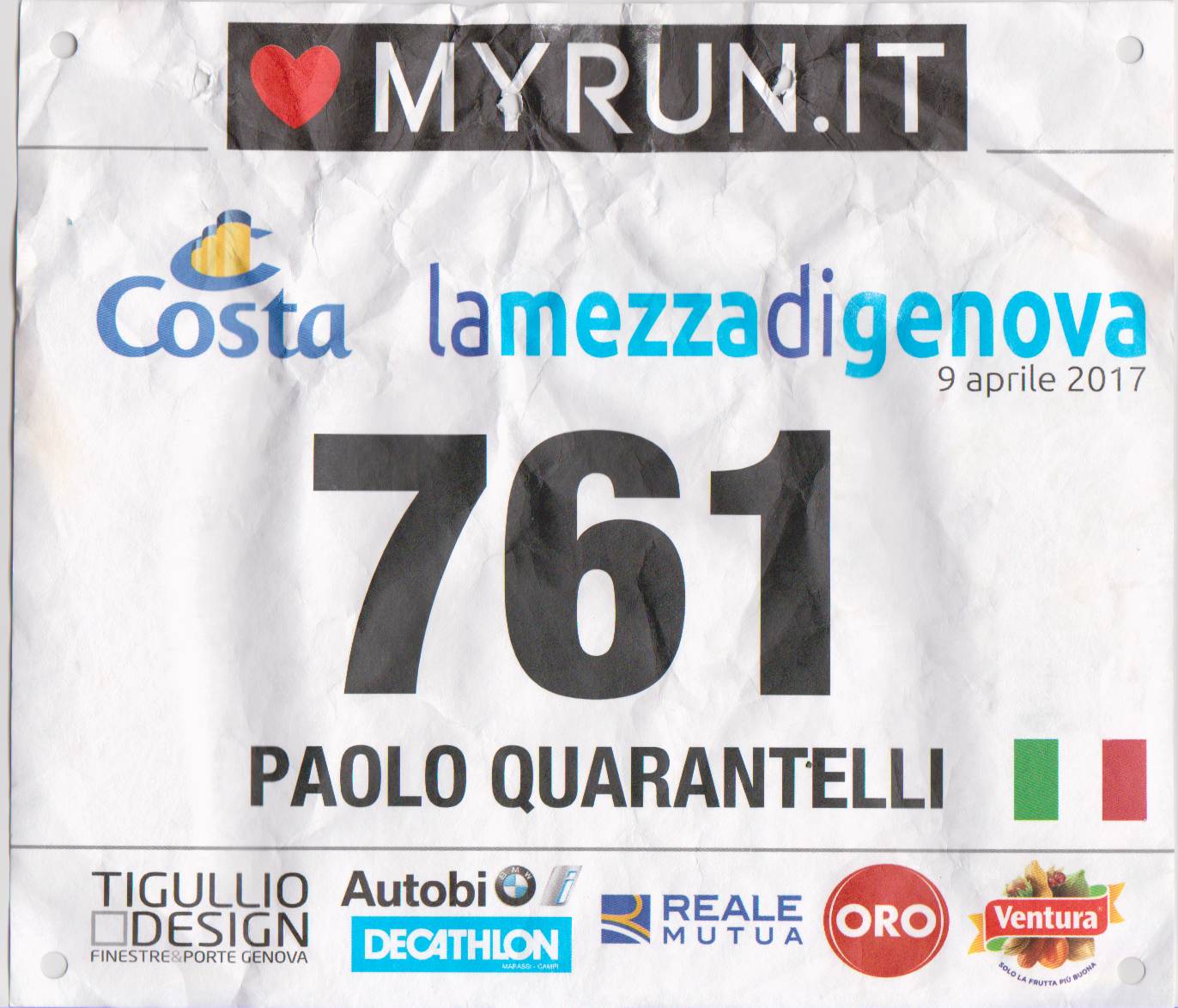 Paolo Quarantelli premiazione medaglia gara Gau fidal running