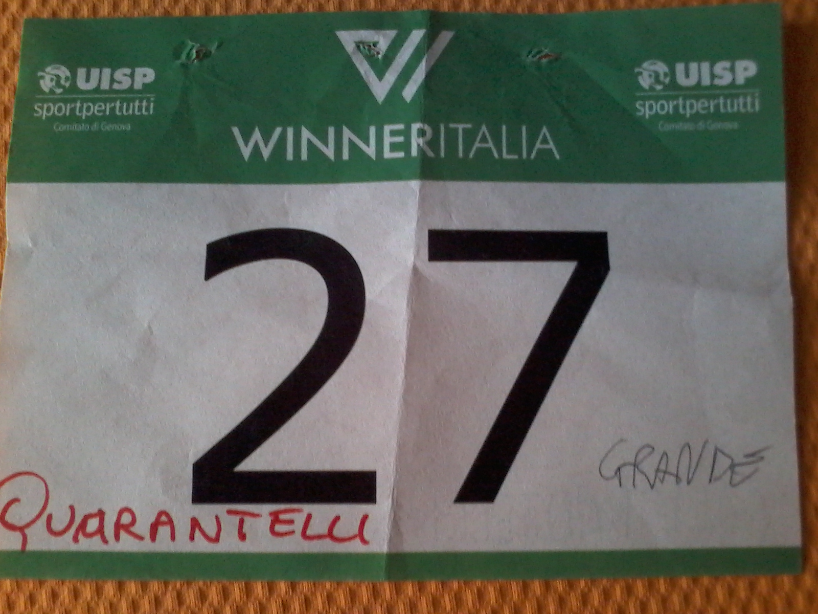 Paolo Quarantelli premiazione medaglia gara Gau fidal running
