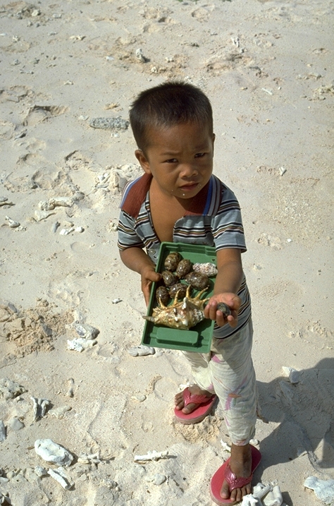Child with shells